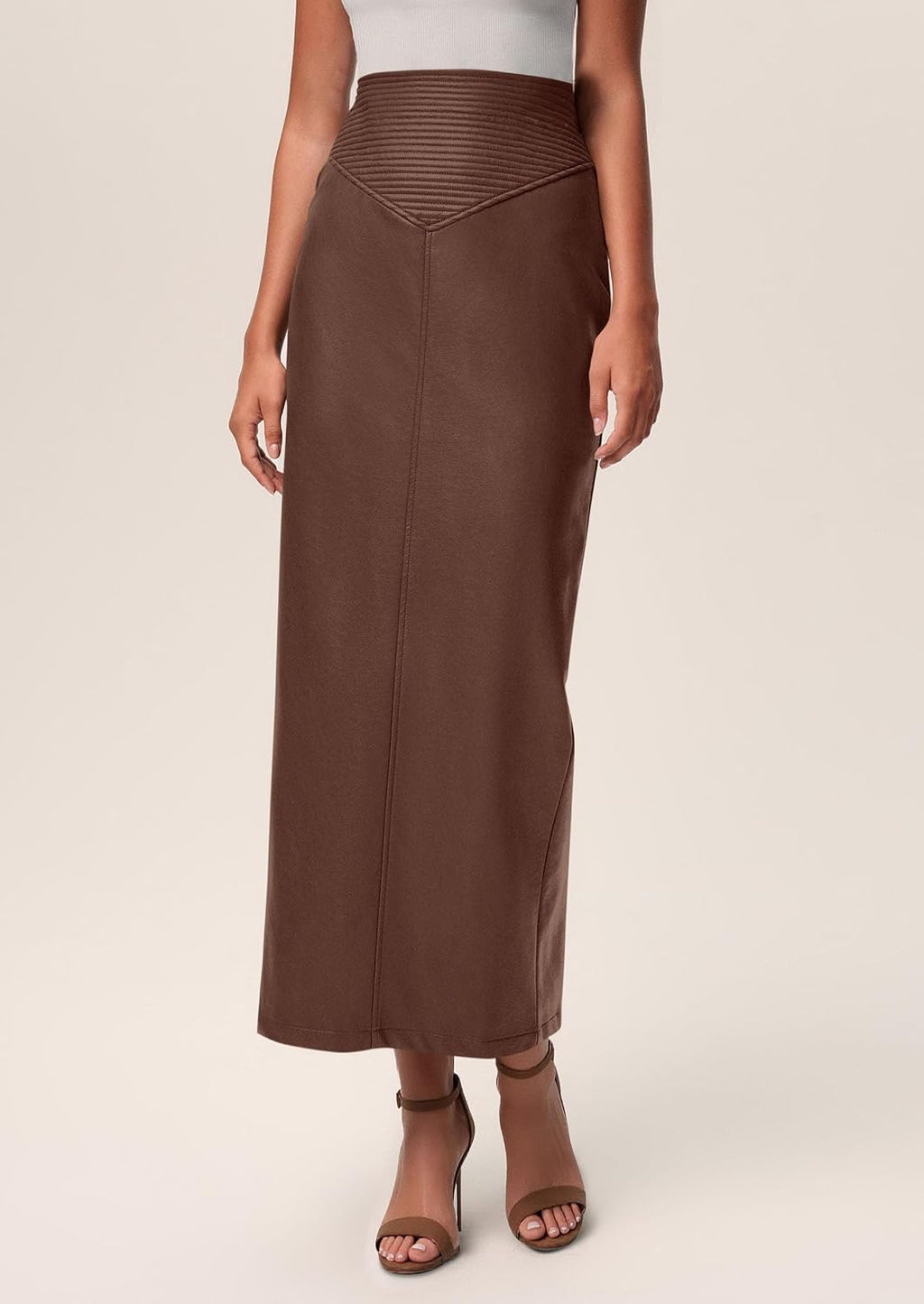 PRETTYGARDEN Women's Faux Leather High Waisted Maxi Skirts