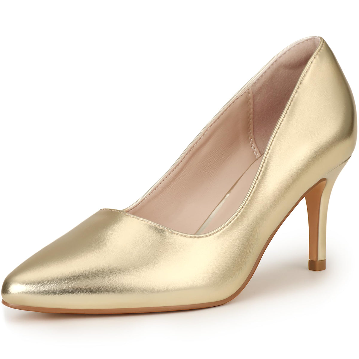 IDIFU High Closed Toe Heels Women's Pumps Pointed Stiletto Dress Shoes