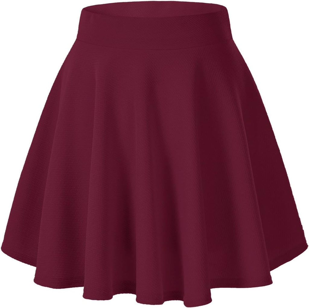 Urban CoCo Women's Basic Versatile Stretchy Flared Casual Mini Skater Skirt