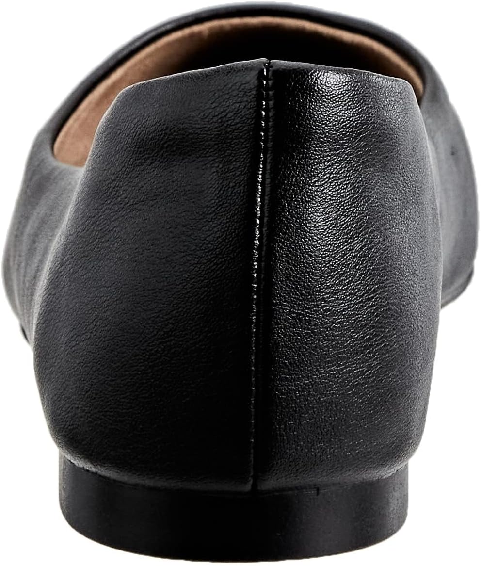 Amazon Essentials Women's Cushioned Pointed-Toe Ballet Flat, Slip-on Non-Slip Work Shoes Regular and Wide Widths