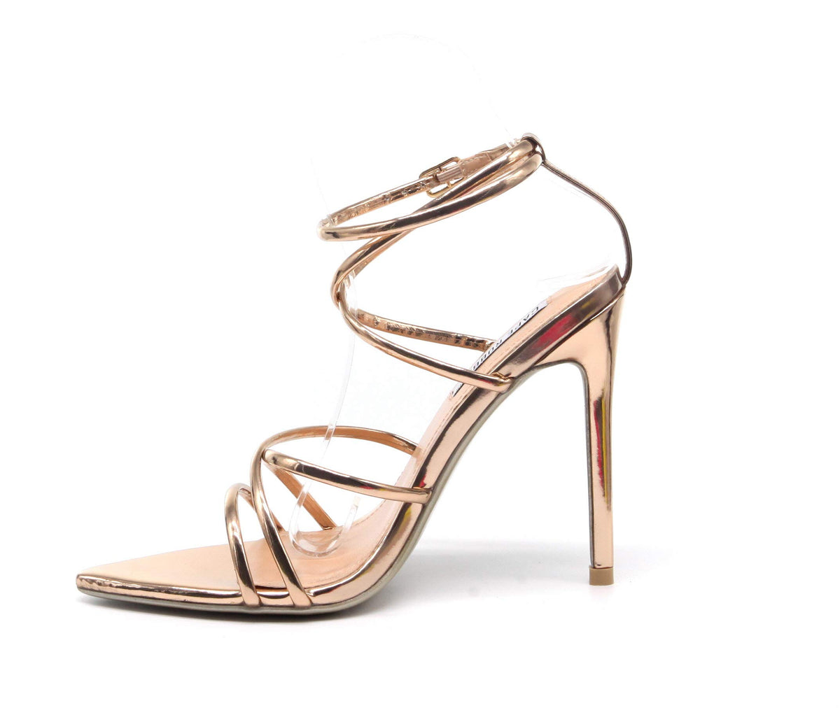 Cape Robbin Women's Strappy Pointy Open Toe Ankle Strap Stiletto Sandal-Ada