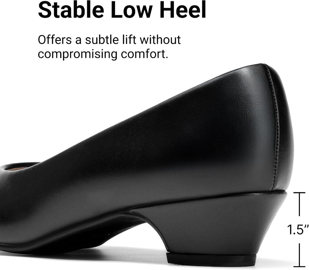 DREAM PAIRS Women's Low Chunky Heel Pump Dress Shoes