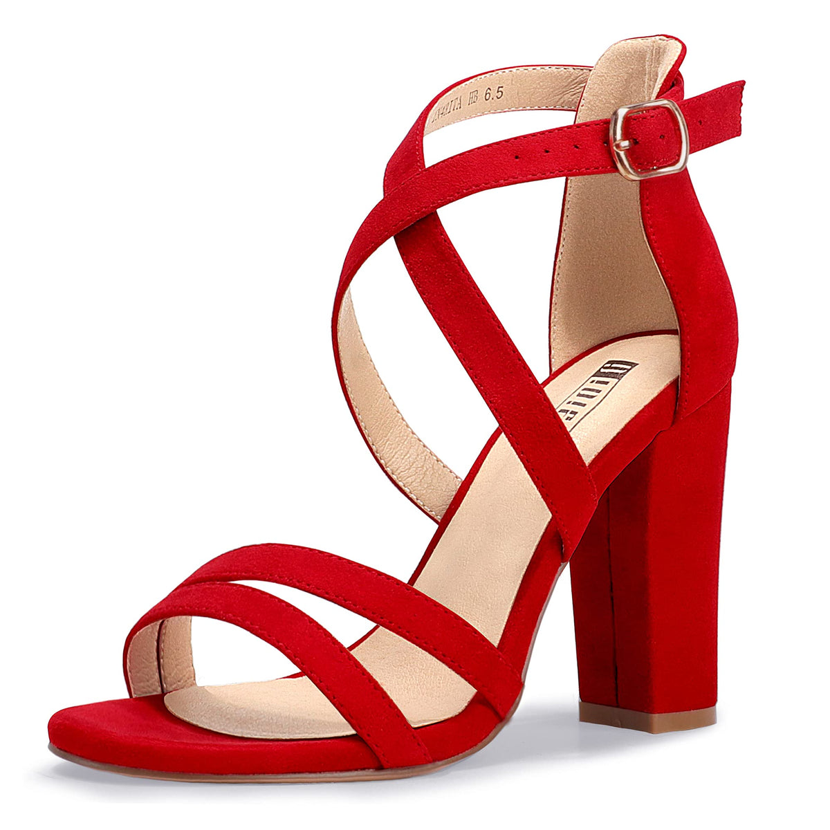 IDIFU IN4 Strappy Heels Chunky High Open Toe Ankle Strap Heeled Sandals
