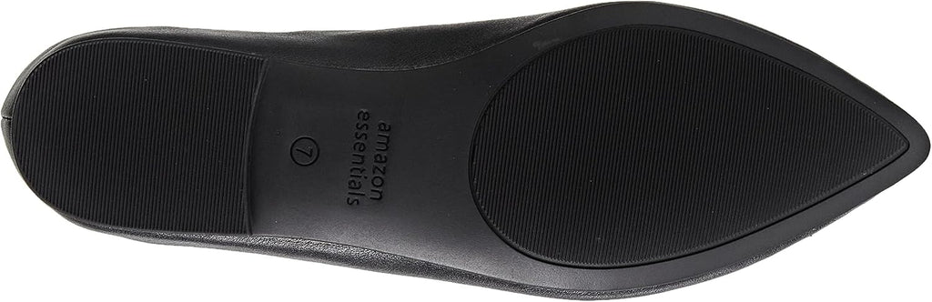 Amazon Essentials Women's Cushioned Pointed-Toe Ballet Flat, Slip-on Non-Slip Work Shoes Regular and Wide Widths