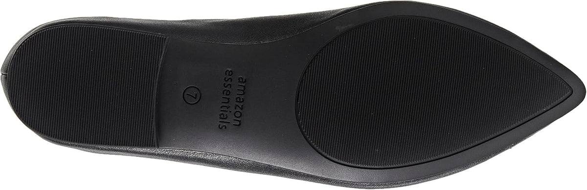 Amazon Essentials Women's Cushioned Pointed-Toe Ballet Flat, Slip-on Non-Slip Work Shoes Regular and Wide Widths