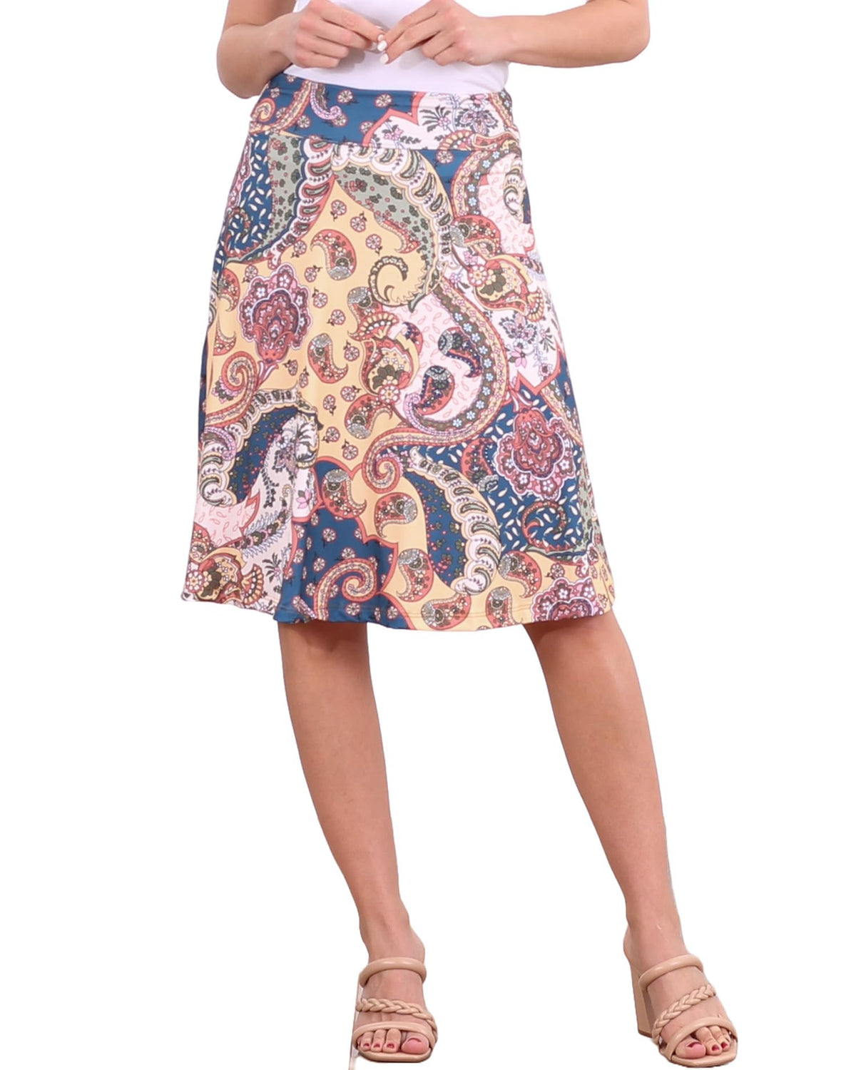 Popana Midi Skirt for Women, Flowy Skirts for Women Midi Length