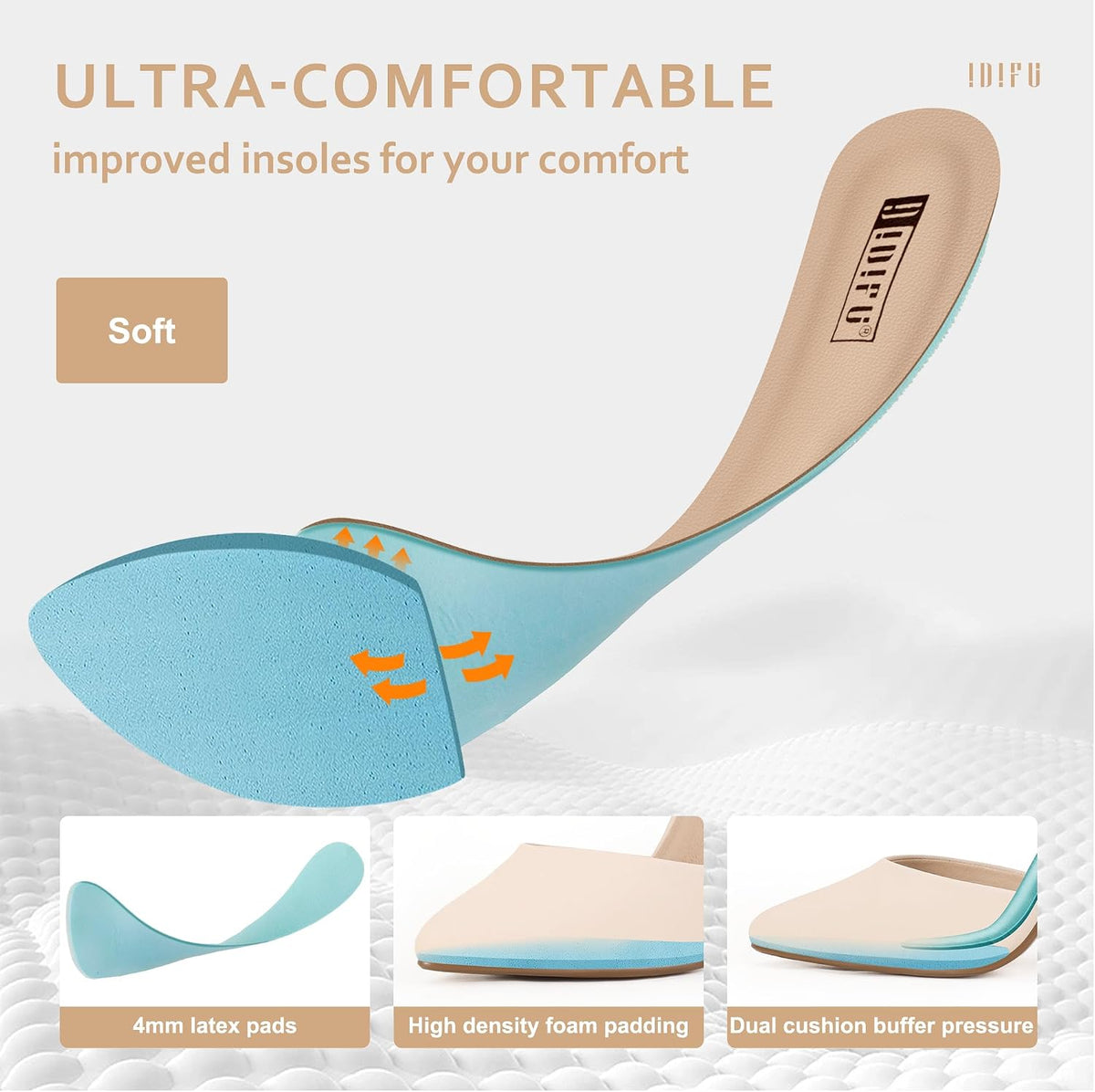 IDIFU Women's Closed Toe High Heels Pumps Pointed Toe Dress Shoes