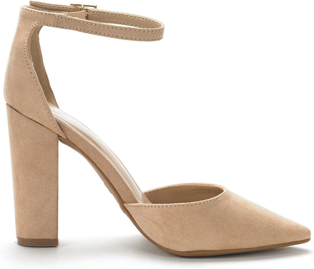 DREAM PAIRS Women's Coco High Heels Chunky Pumps