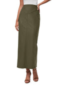 PRETTYGARDEN Women's Faux Leather High Waisted Maxi Skirts