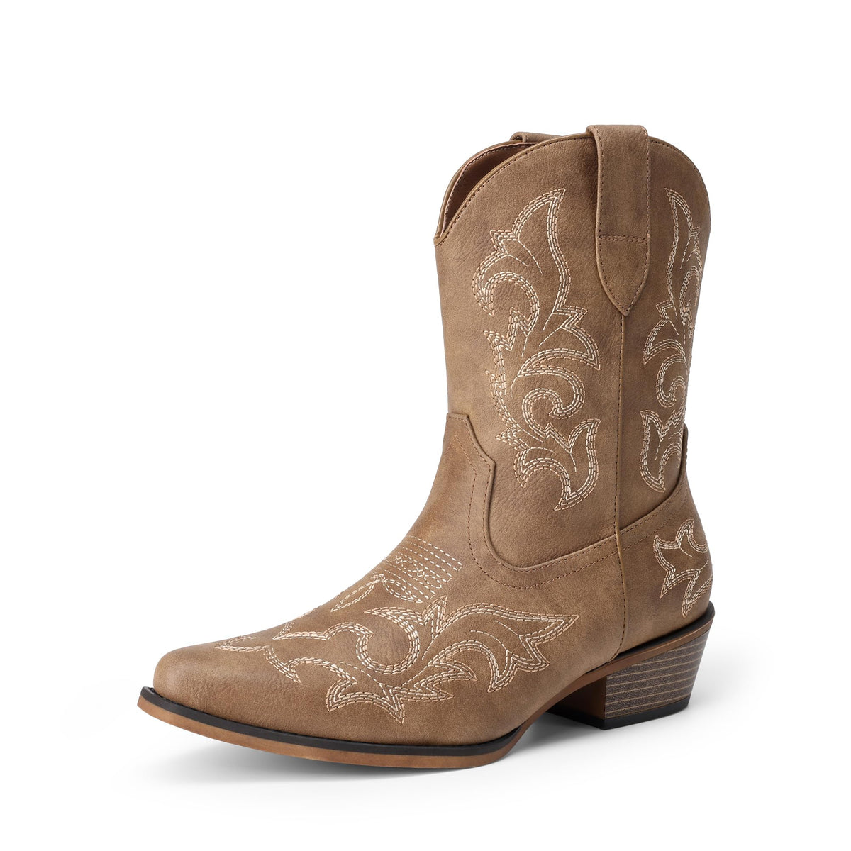 DREAM PAIRS Women's Cowboy Cowgirl Western Ankle Boots