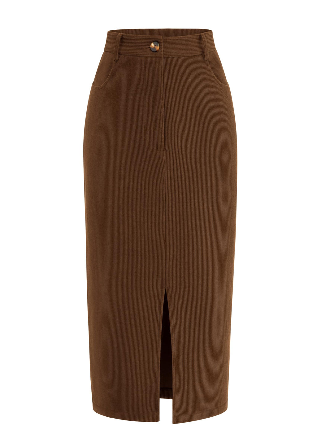 PRETTYGARDEN Corduroy Pencil Skirt Women Fall Fashion Midi Skirts Dressy