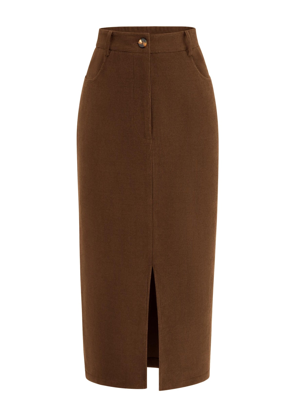 PRETTYGARDEN Corduroy Pencil Skirt Women Fall Fashion Midi Skirts Dressy