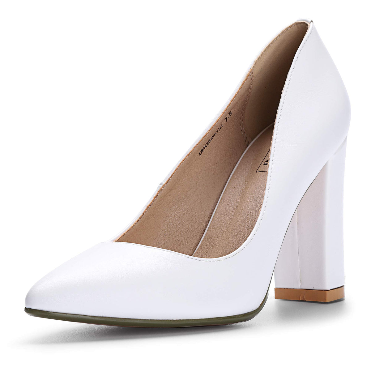 IDIFU Women's IN4 Chunky High Heels Closed Pointed Toe Pumps