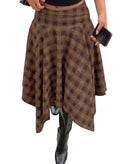 Acelitt Women’s Plaid Midi Skirt