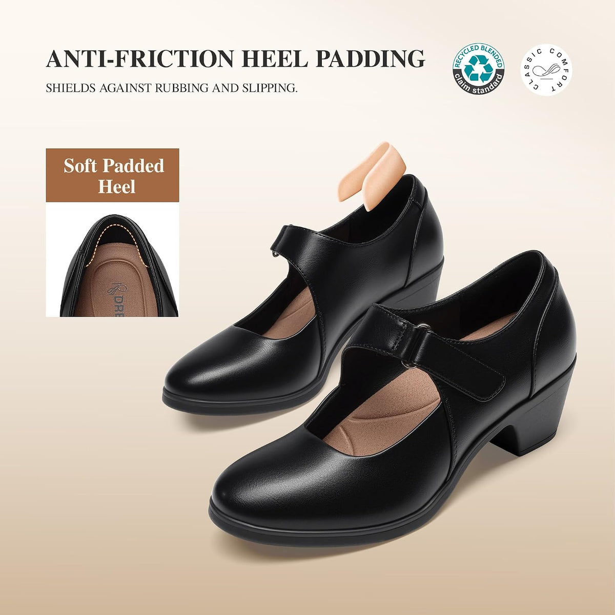 DREAM PAIRS Women's Mary Jane Dress Shoes Block Pumps