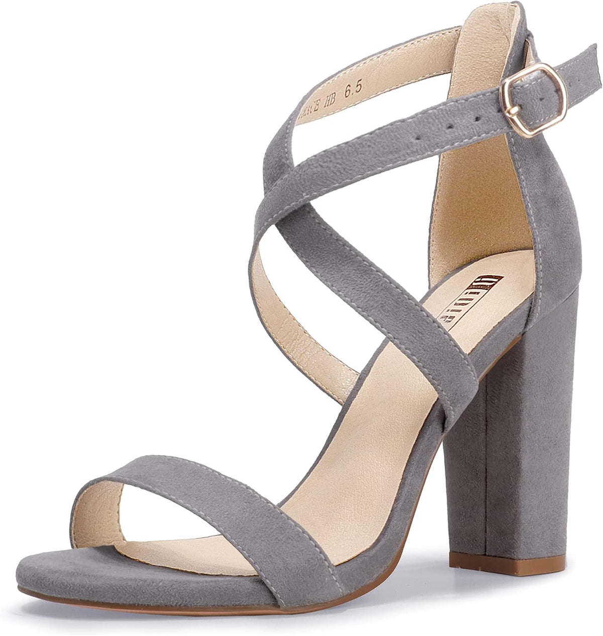 IDIFU IN4 Strappy Heels Chunky High Open Toe Ankle Strap Heeled Sandals