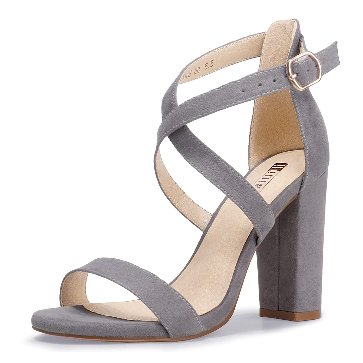 IDIFU IN4 Strappy Heels Chunky High Open Toe Ankle Strap Heeled Sandals