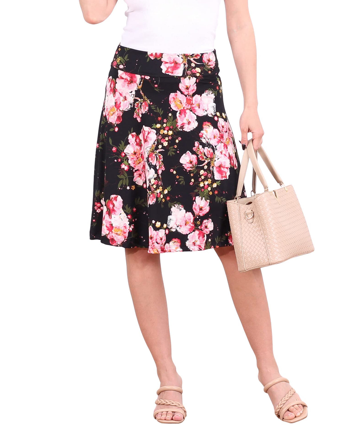 Popana Midi Skirt for Women, Flowy Skirts for Women Midi Length