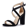 IDIFU IN4 Strappy Heels Chunky High Open Toe Ankle Strap Heeled Sandals