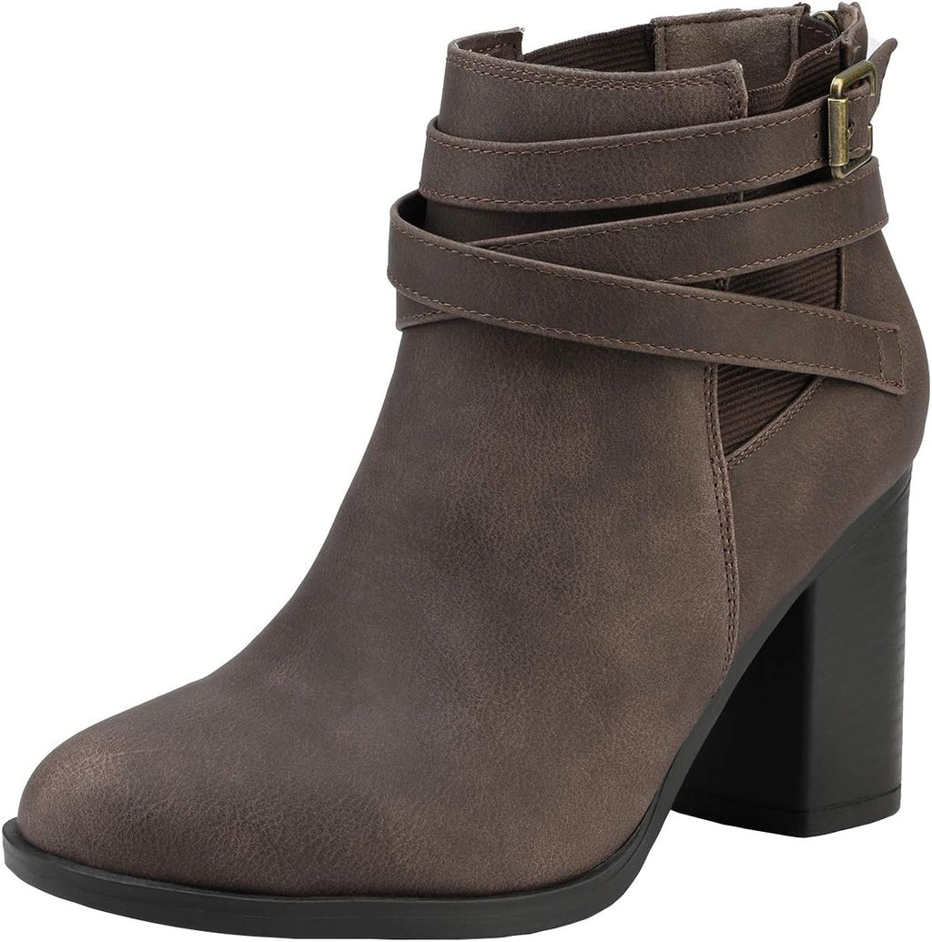 DREAM PAIRS Women's Chunky High Heel Ankle Booties Shoes