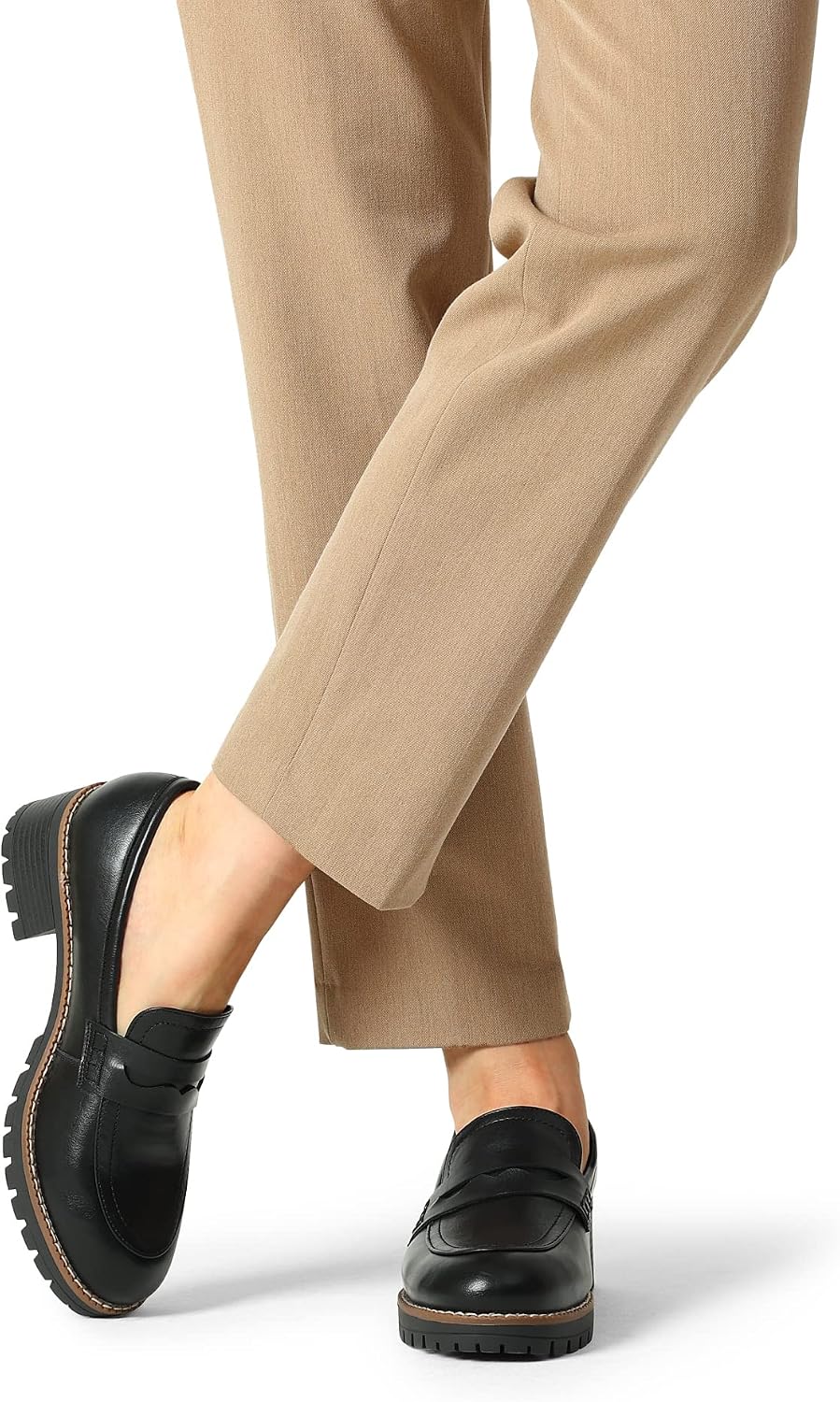 DREAM PAIRS Women's Penny Chunky Loafers Work Shoes