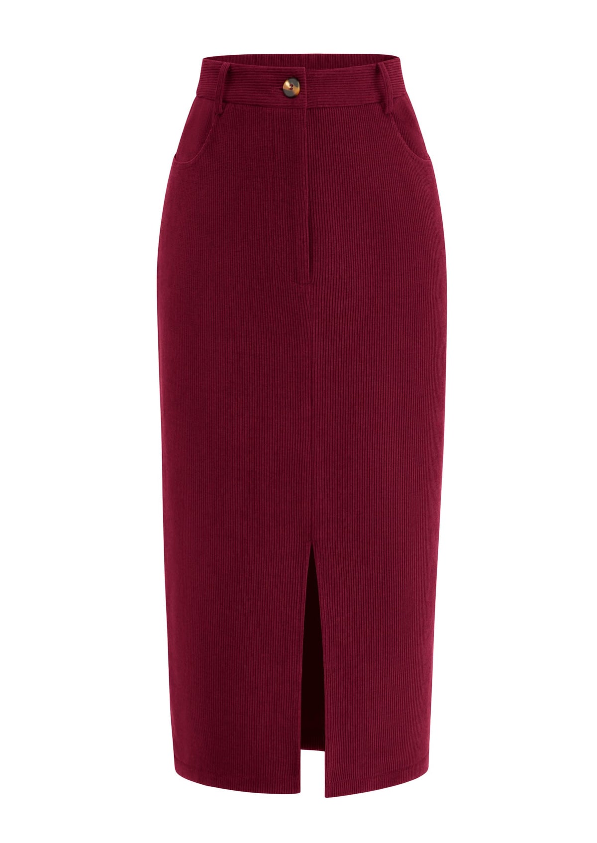 PRETTYGARDEN Corduroy Pencil Skirt Women Fall Fashion Midi Skirts Dressy