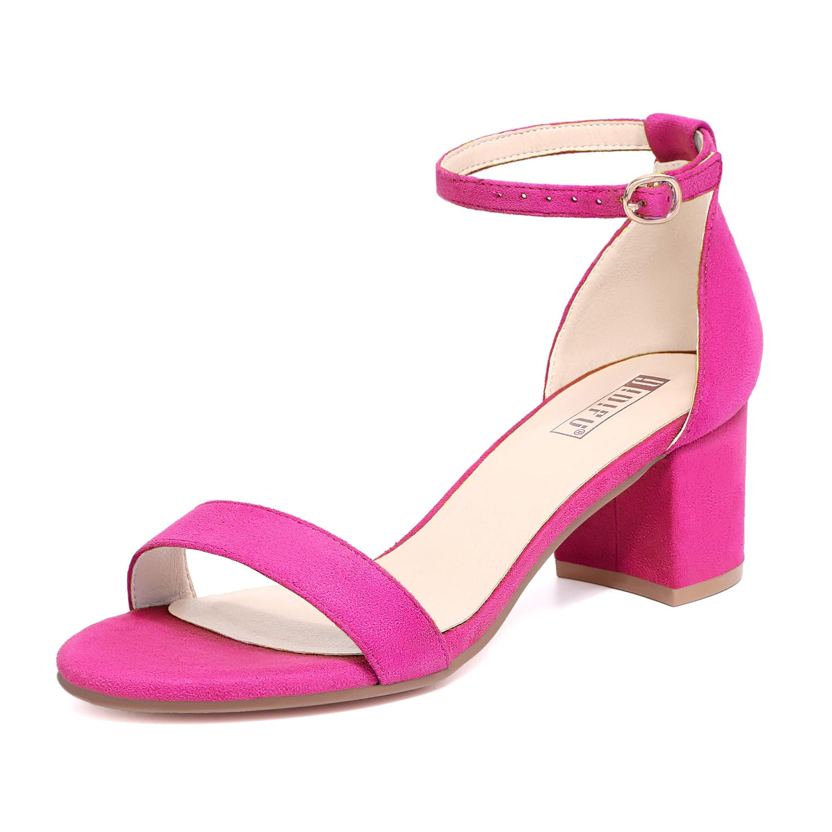 IDIFU Women's Cookie-LO Low Block Heels Chunky Sandals Ankle Strap Wedding Dress Pump Shoes