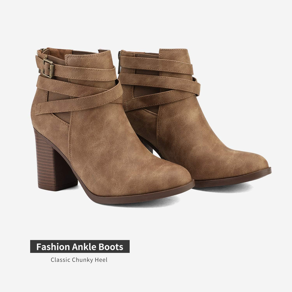 DREAM PAIRS Women's Chunky High Heel Ankle Booties Shoes