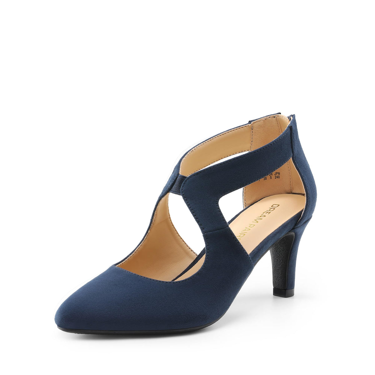 DREAM PAIRS Women's Pumps Closed Pointed Toe Kitten Heels