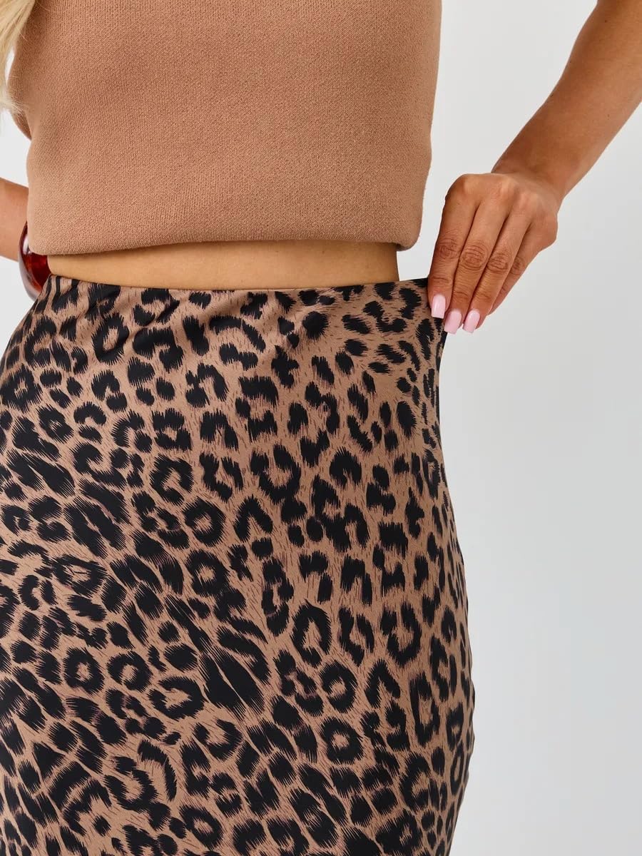 Women's Satin Silk Maxi Skirt Polka Dots High Elastic Waisted Flowy Silk Long Skirts for Women