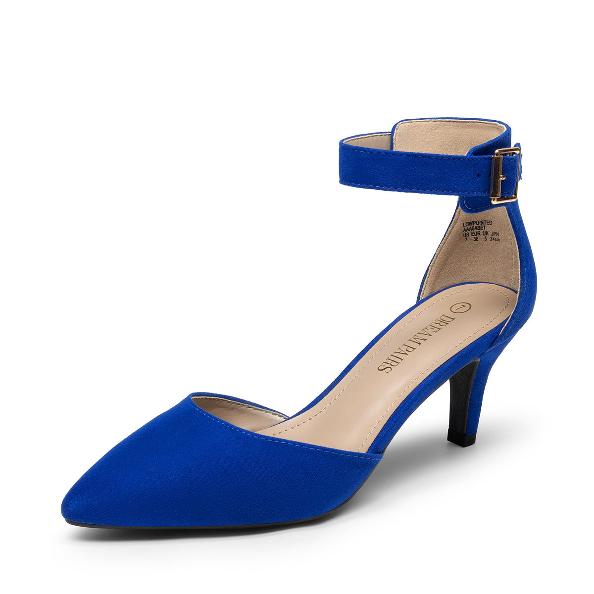 DREAM PAIRS Women's Kitten Heels Ankle Strap Pumps