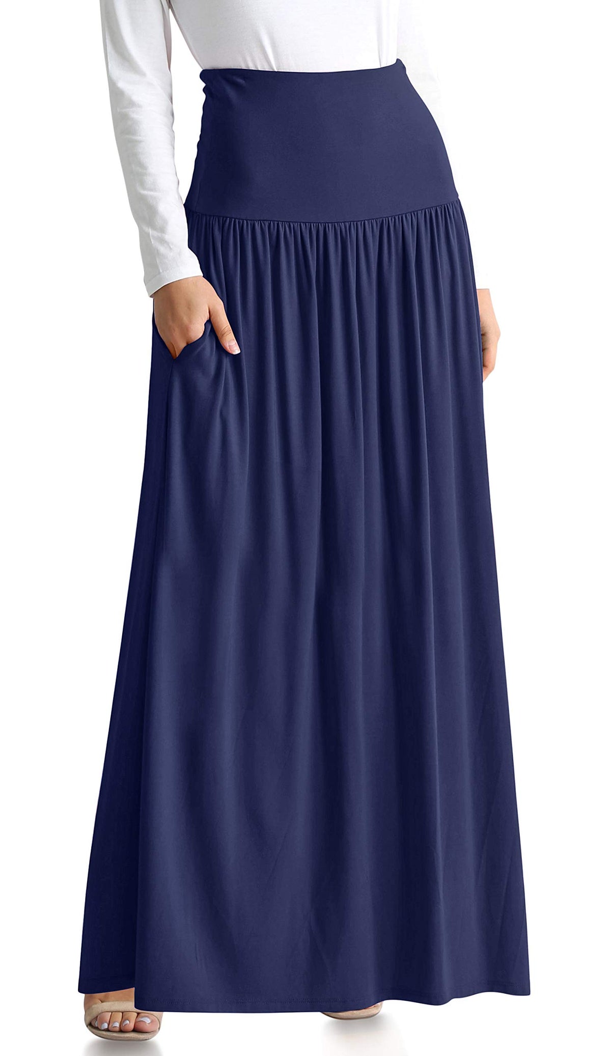 Simlu Maxi Skirts for Women Ankle Length Skirt Casual Long Skirt High Waisted Maxi Skirt Reg and Plus Size Skirt Long Skirt