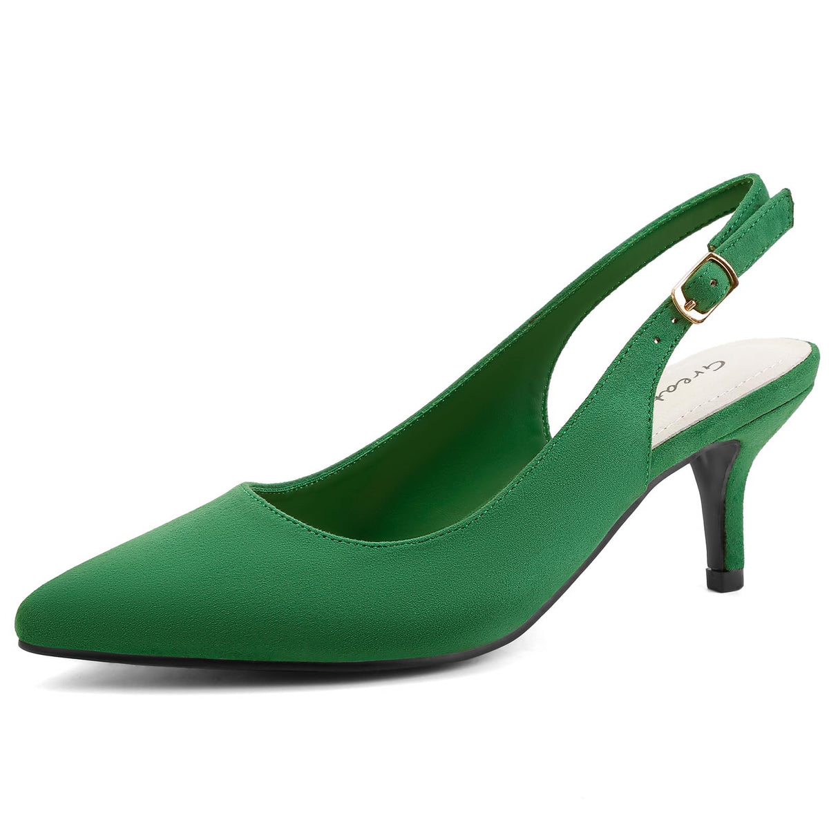 Greatonu Women's Kitten Heels Pointed Toe Slingback Dress Pumps Shoes