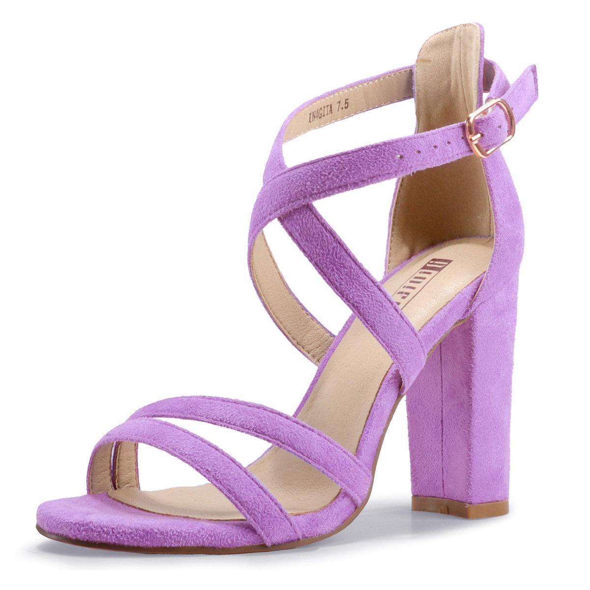 IDIFU IN4 Strappy Heels Chunky High Open Toe Ankle Strap Heeled Sandals