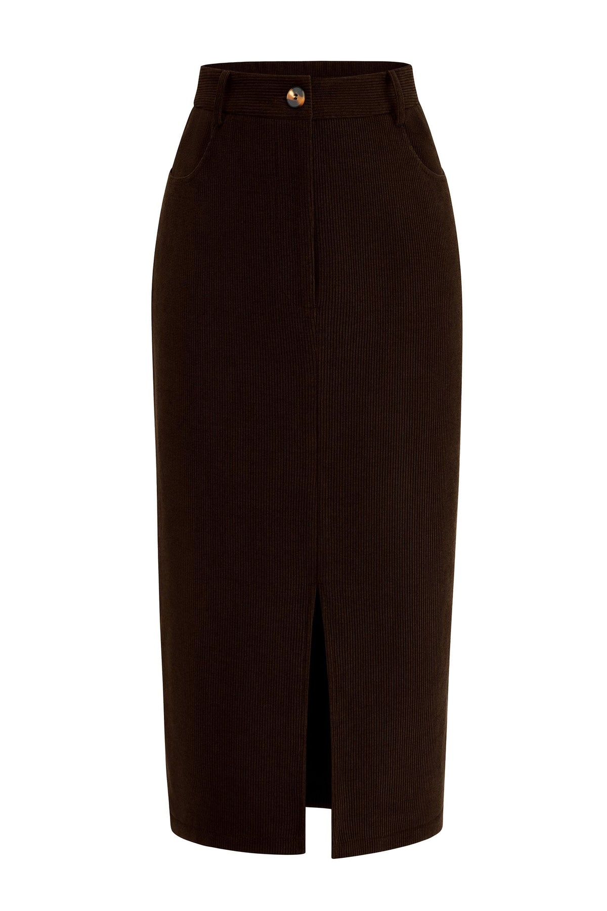PRETTYGARDEN Corduroy Pencil Skirt Women Fall Fashion Midi Skirts Dressy