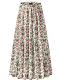 NASHALYLY Women's Chiffon Elastic High Waist Pleated A-Line Maxi Skirts