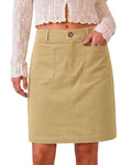 LookbookStore Corduroy Skirts for Women High Waisted Stretchy Short Skirts