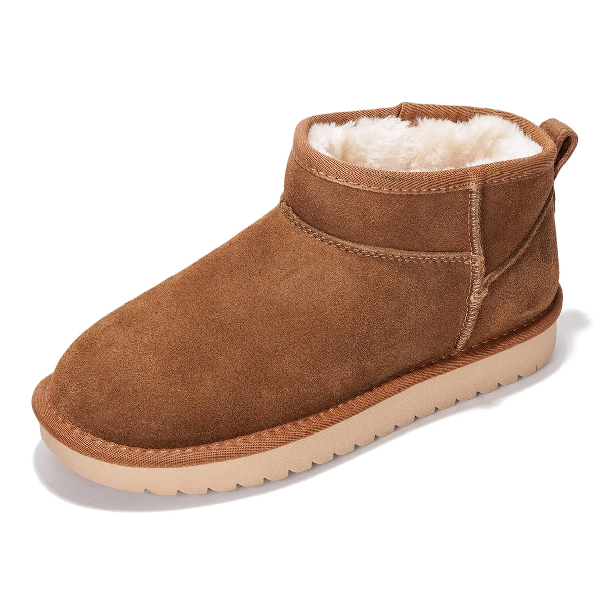 100% Genuine Leather Womens Boots Fur-Lined Booties Ankle Boots for Women