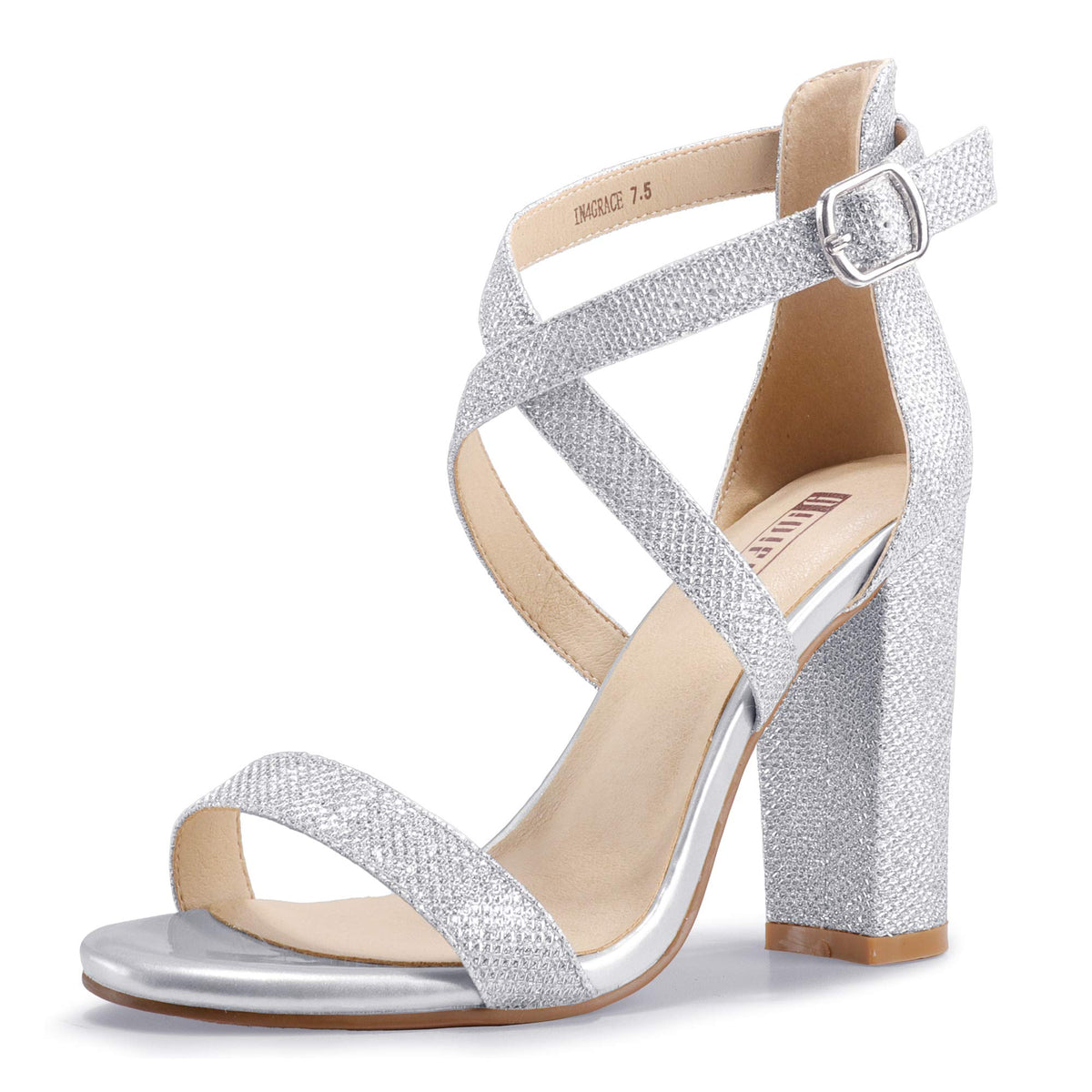 IDIFU IN4 Strappy Heels Chunky High Open Toe Ankle Strap Heeled Sandals