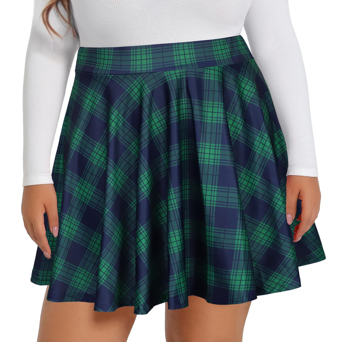 Plus Size Skirts for Women Summer Pleated Flowy High Waisted Short Skirt