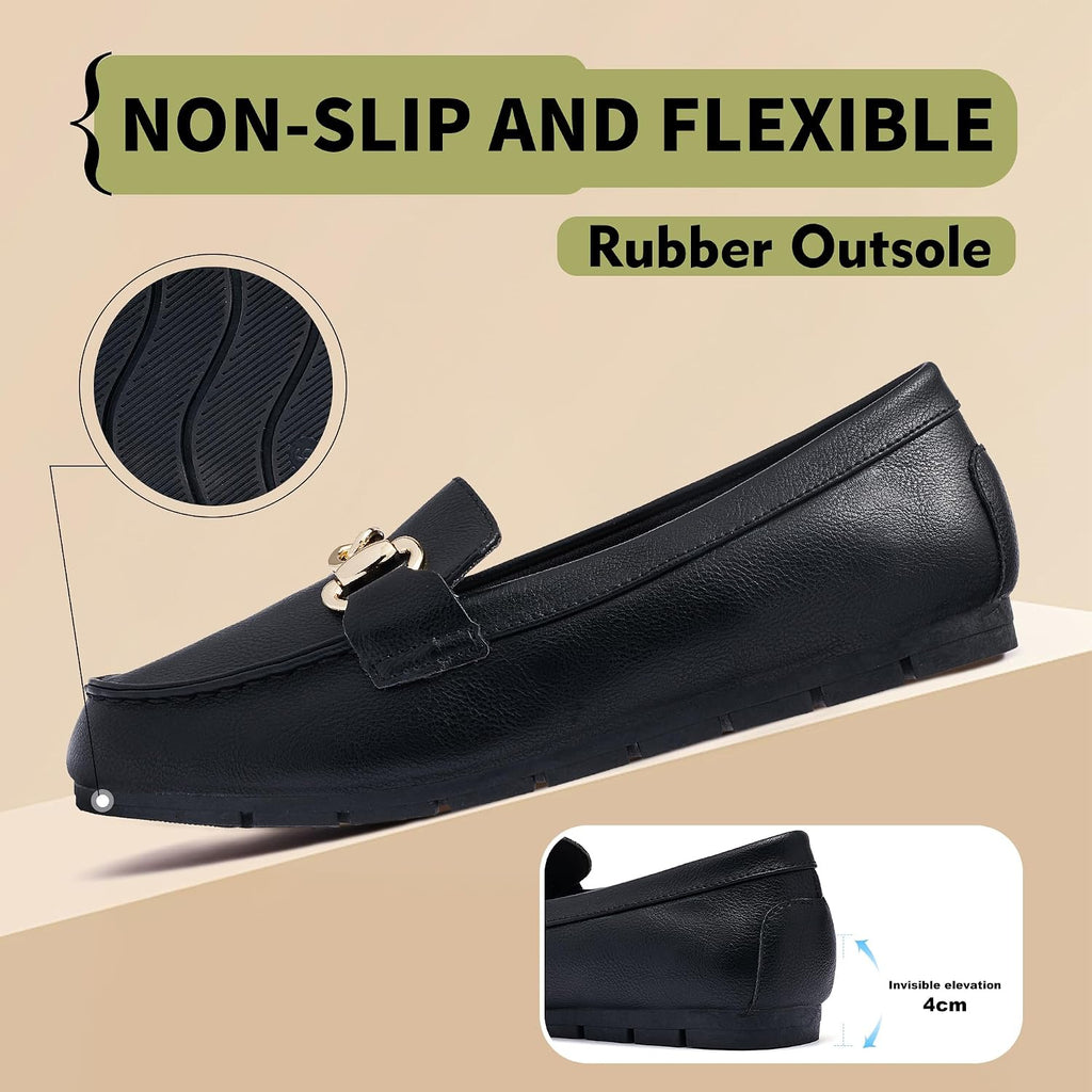 ABEJOJO Women's Loafer Shoes, Comfortable Slip on Casual Flat Penny Shoes for Walking, Driving, Dressy