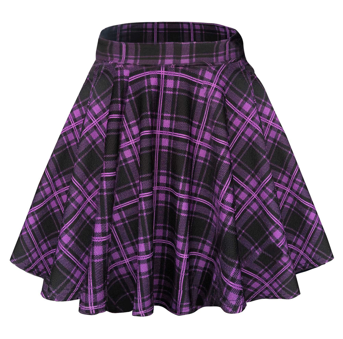 Urban CoCo Women's Basic Versatile Stretchy Flared Casual Mini Skater Skirt