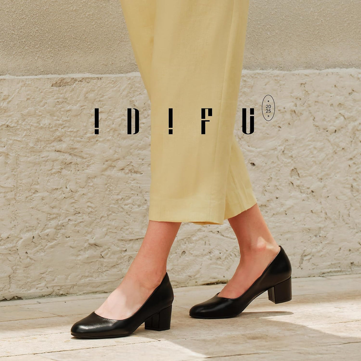 IDIFU IN2 Closed Toe Low Heels Block Chunky Short Pumps Shoe