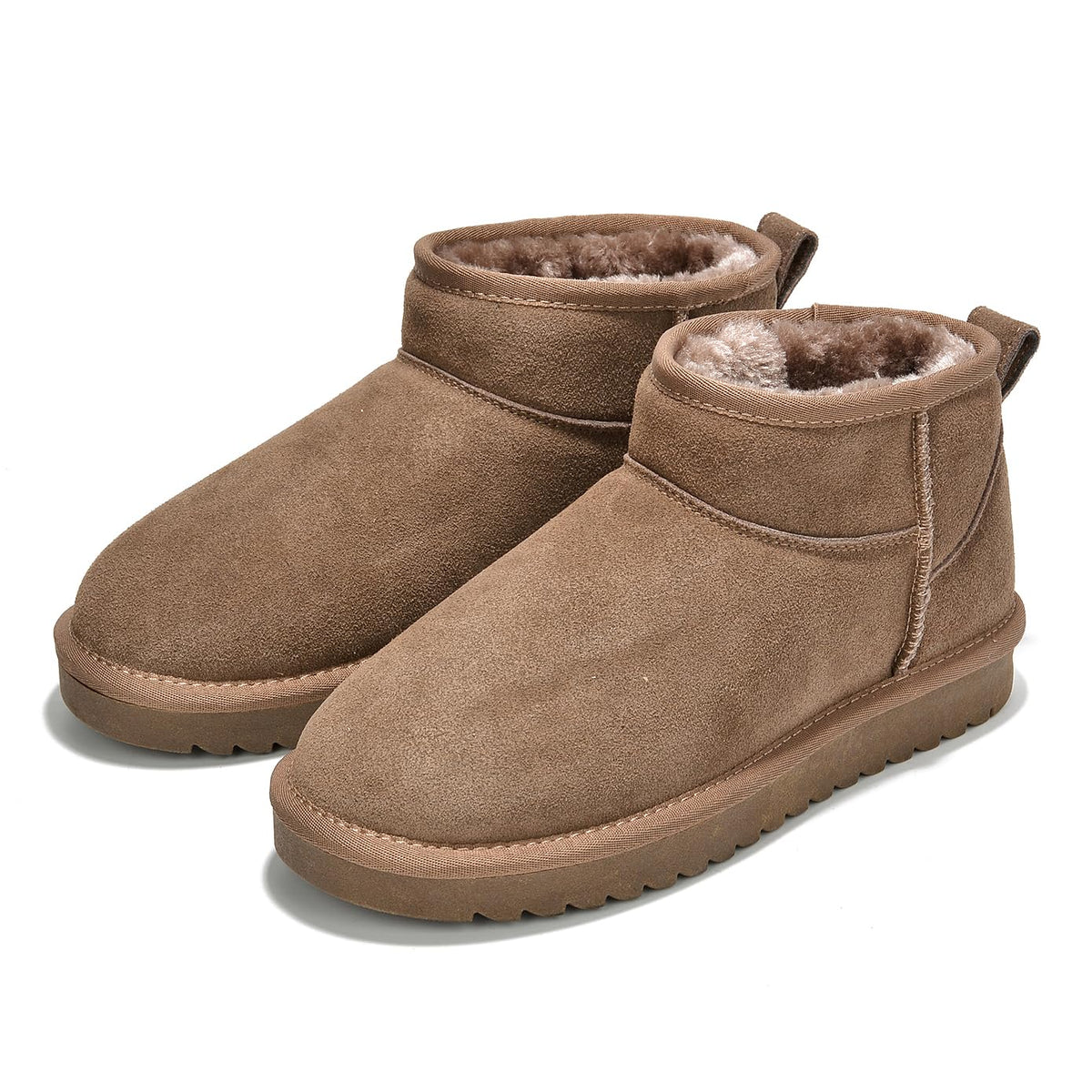 100% Genuine Leather Womens Boots Fur-Lined Booties Ankle Boots for Women