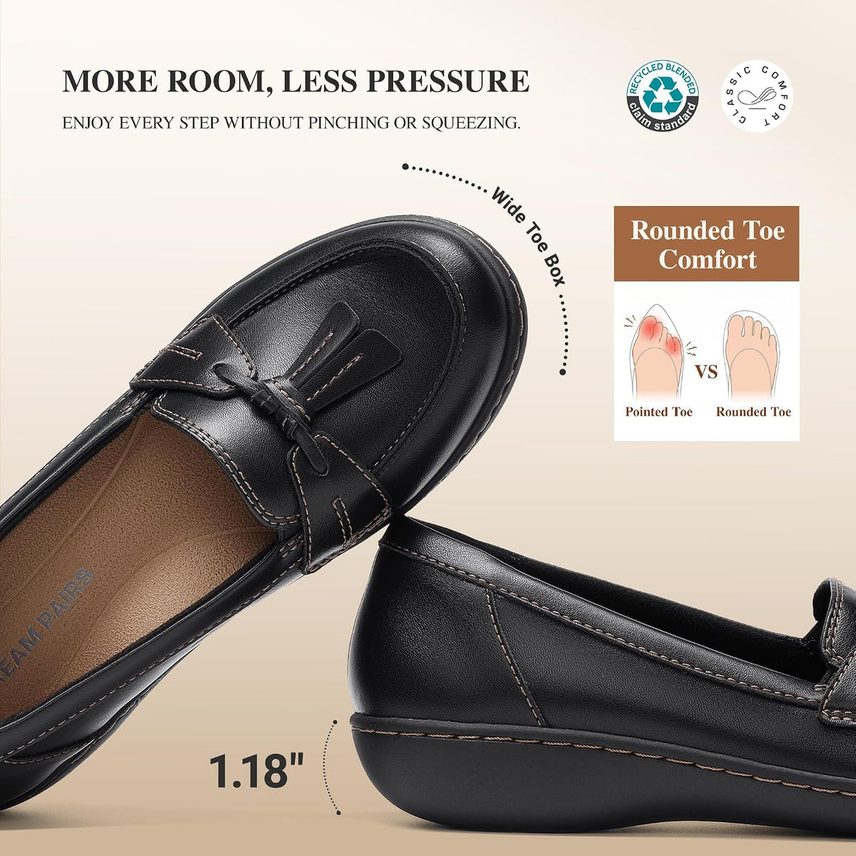 DREAM PAIRS Women Comfort Business Casual Dressy Loafers