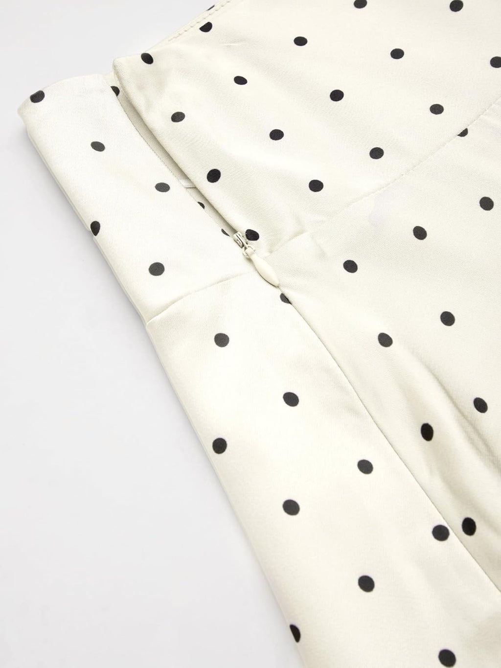 CIDER Womens Satin Mid Rise Polka Dot Flared Maxi Skirt