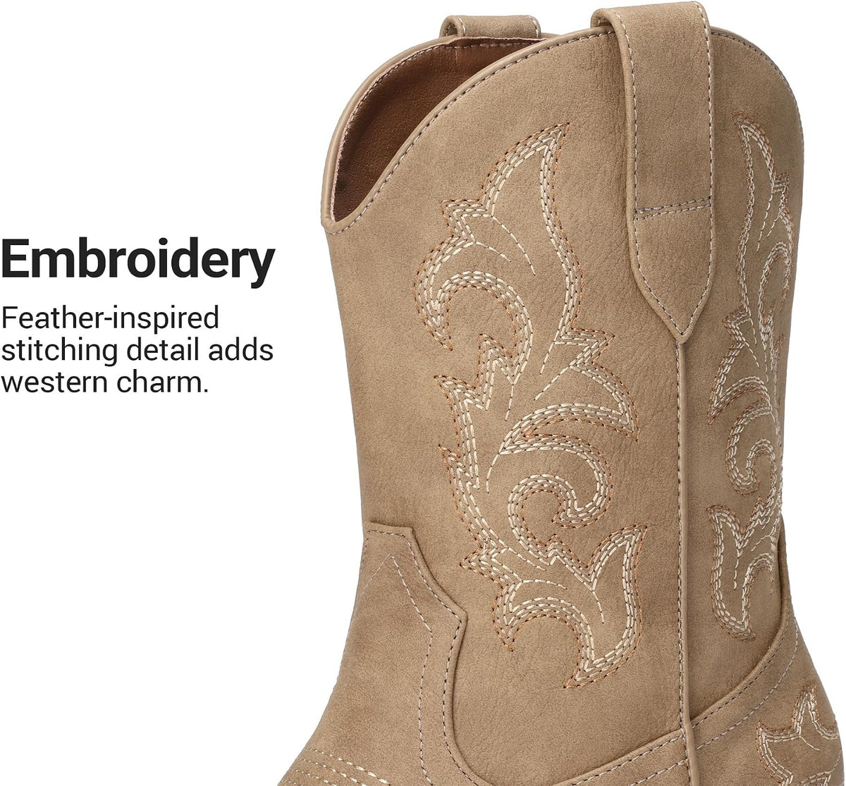 DREAM PAIRS Women's Cowboy Cowgirl Western Ankle Boots