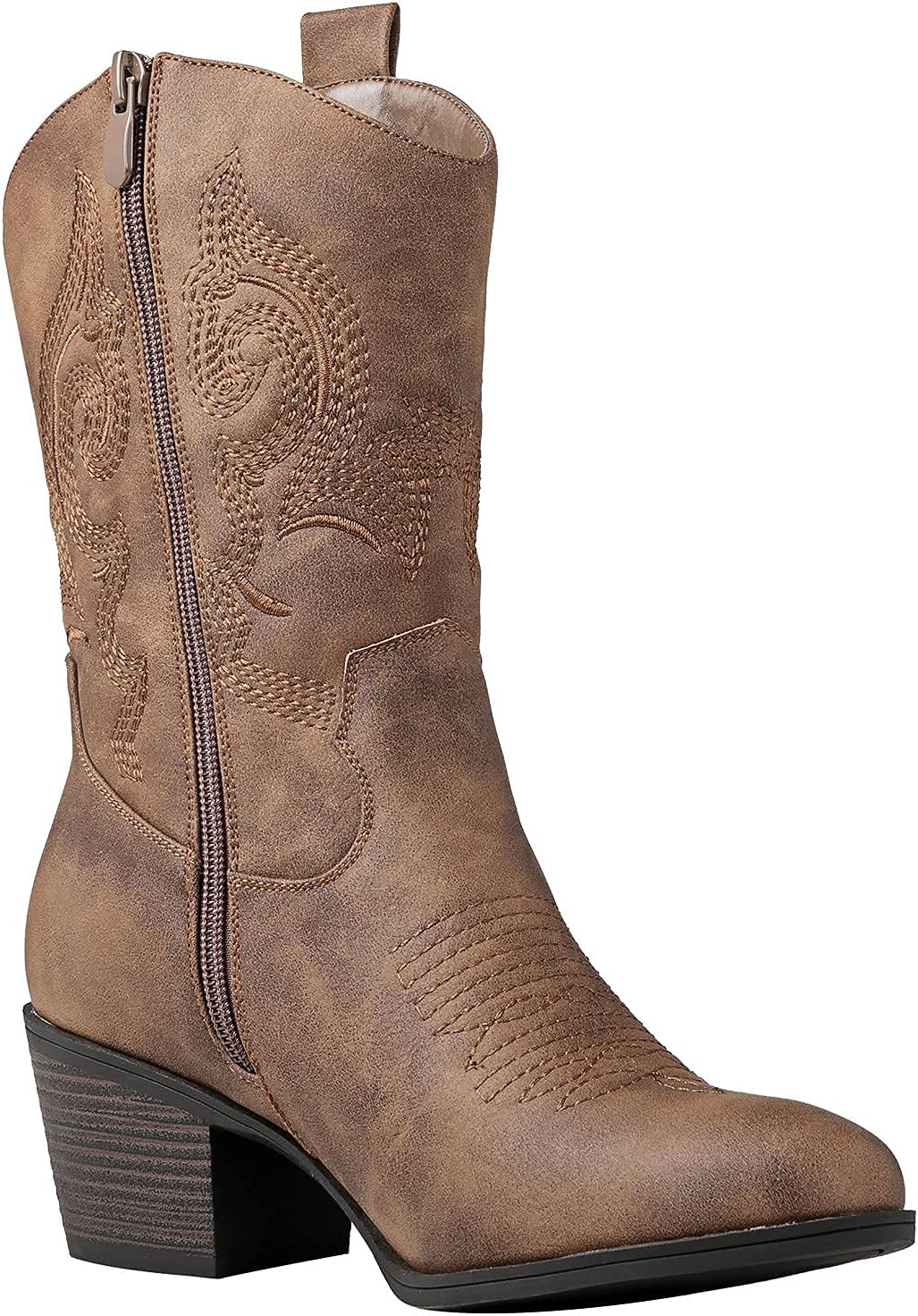 GLOBALWIN Cowboy Boots for Women, Mid-Calf Western Style
