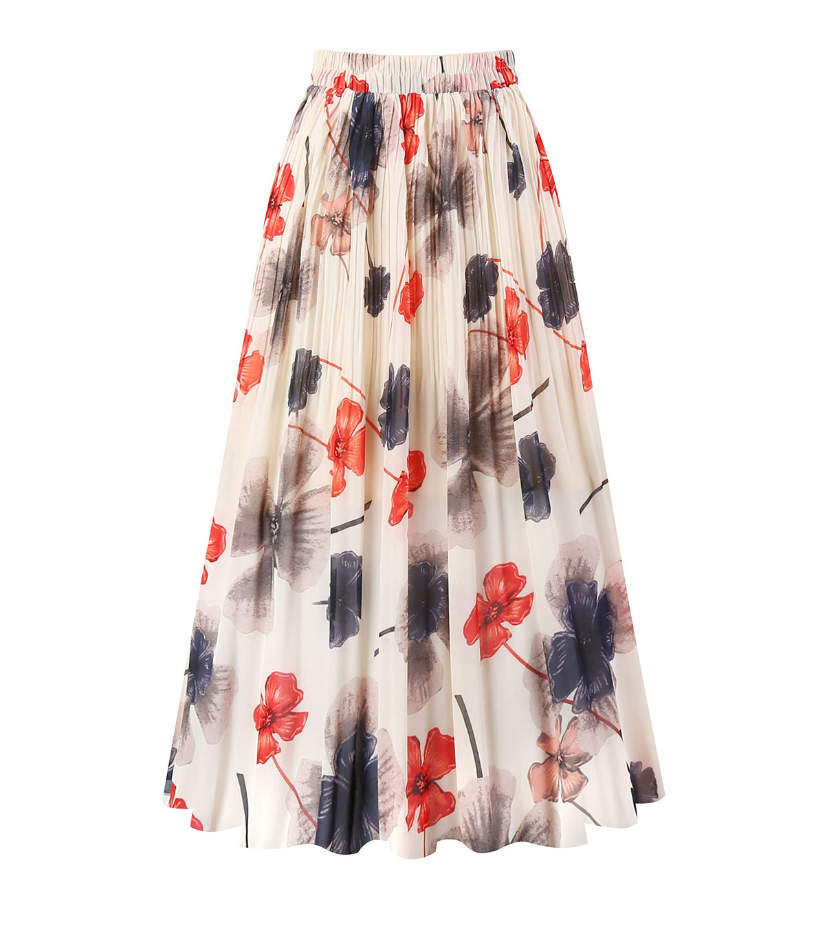 Kingfancy Women's Pleated Skirt A-Line Midi Skirts
