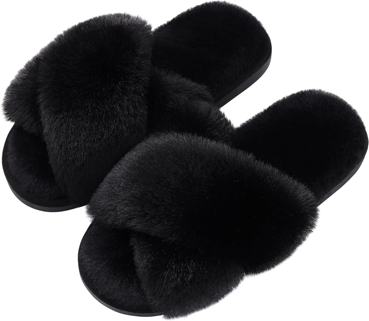 Evshine Memory Foam Fuzzy House Slippers for Women